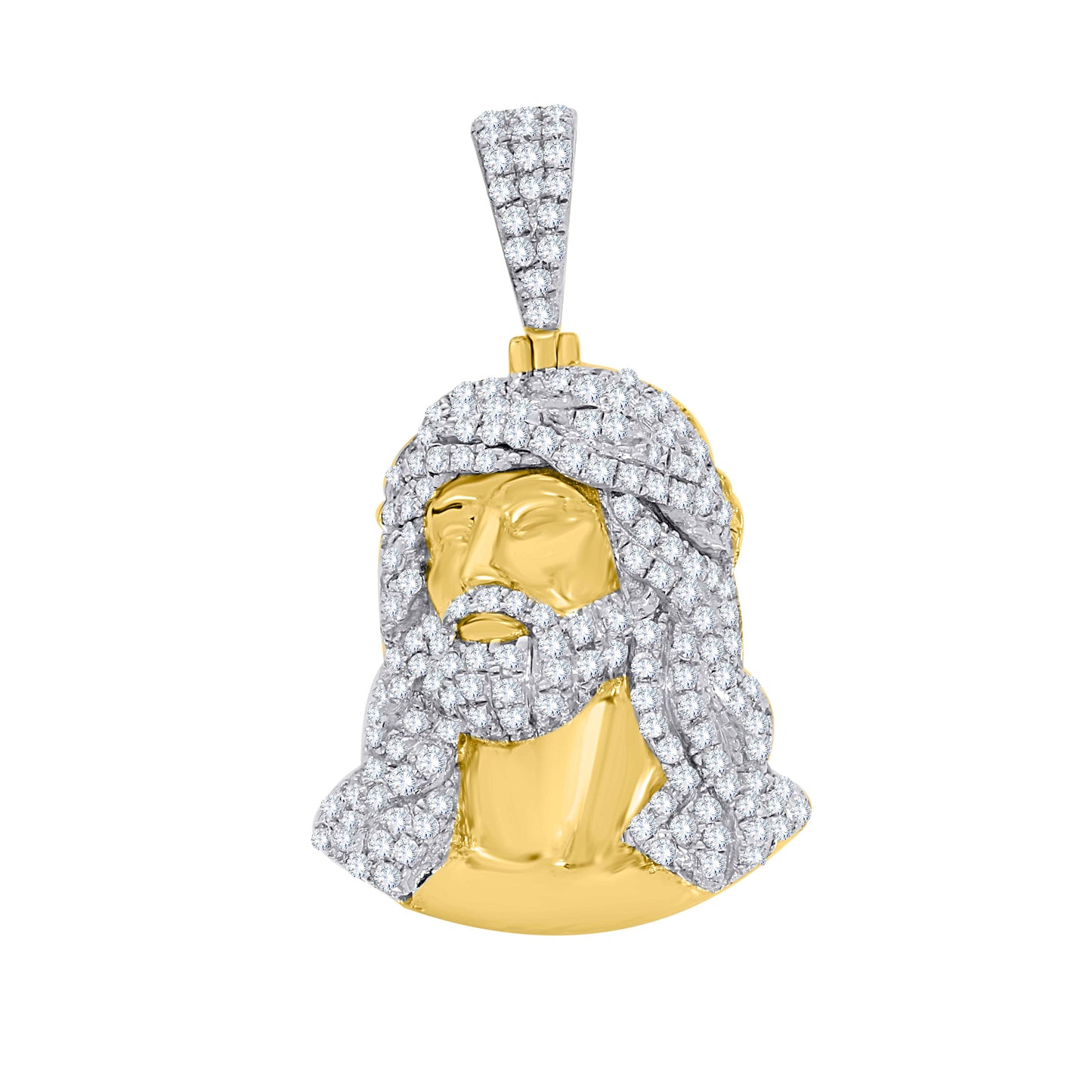 10K Yellow Gold 0.42-0.44 Cttw Diamond "Jesus" Charm