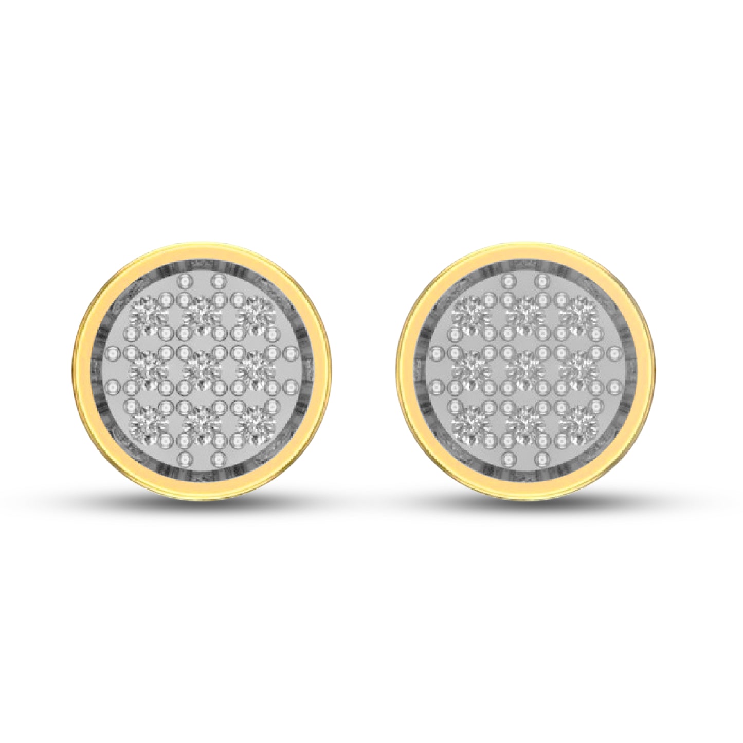 10K Yellow Gold 0.05 Cttw Diamond Dark Polish Earring