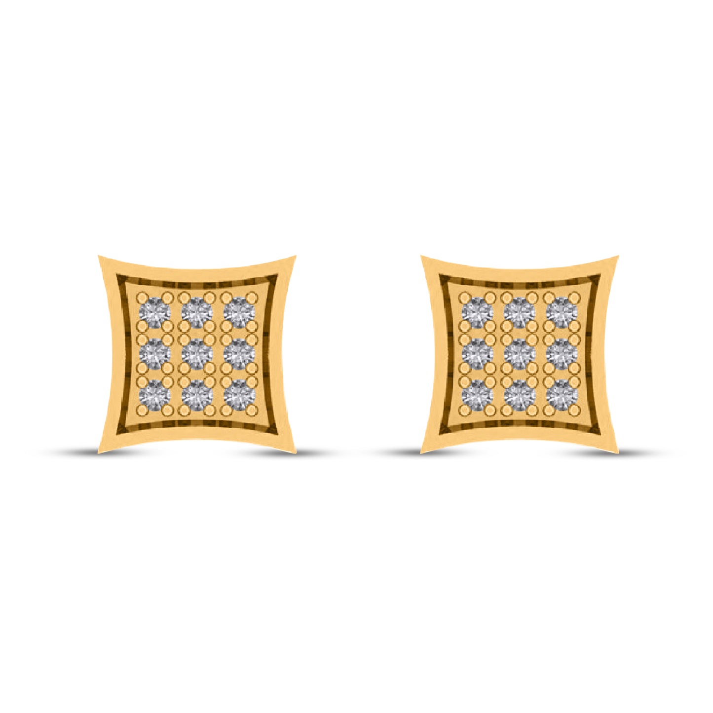 10K Yellow Gold 0.05 Cttw Diamond Earring