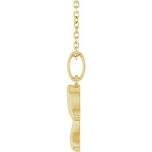 14K Yellow Gold 16.3 X 8.3 Mm 16-18 Mm Polished Mushroom Necklace