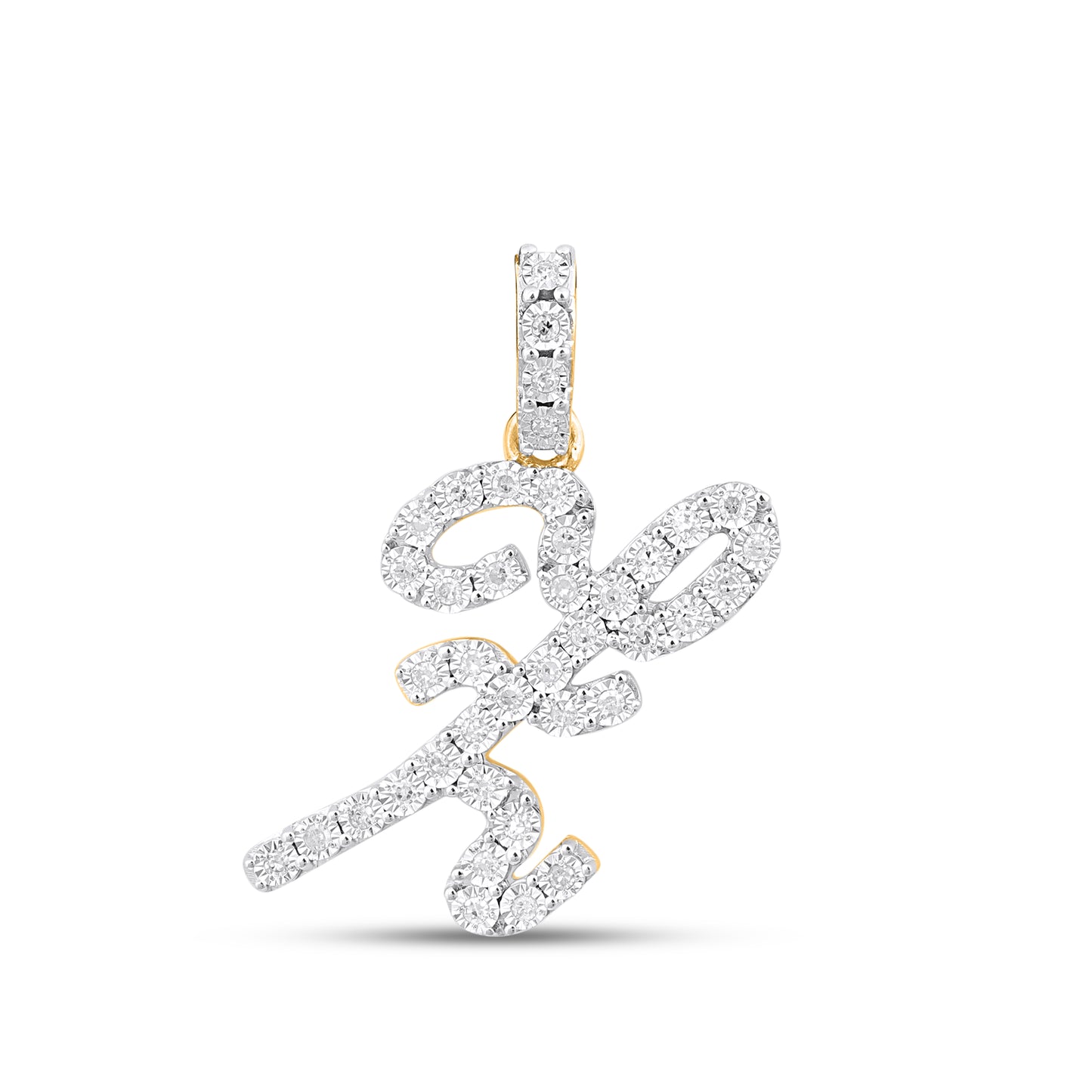 10K Yellow Gold Diamond Fanuc Initial Pendant
