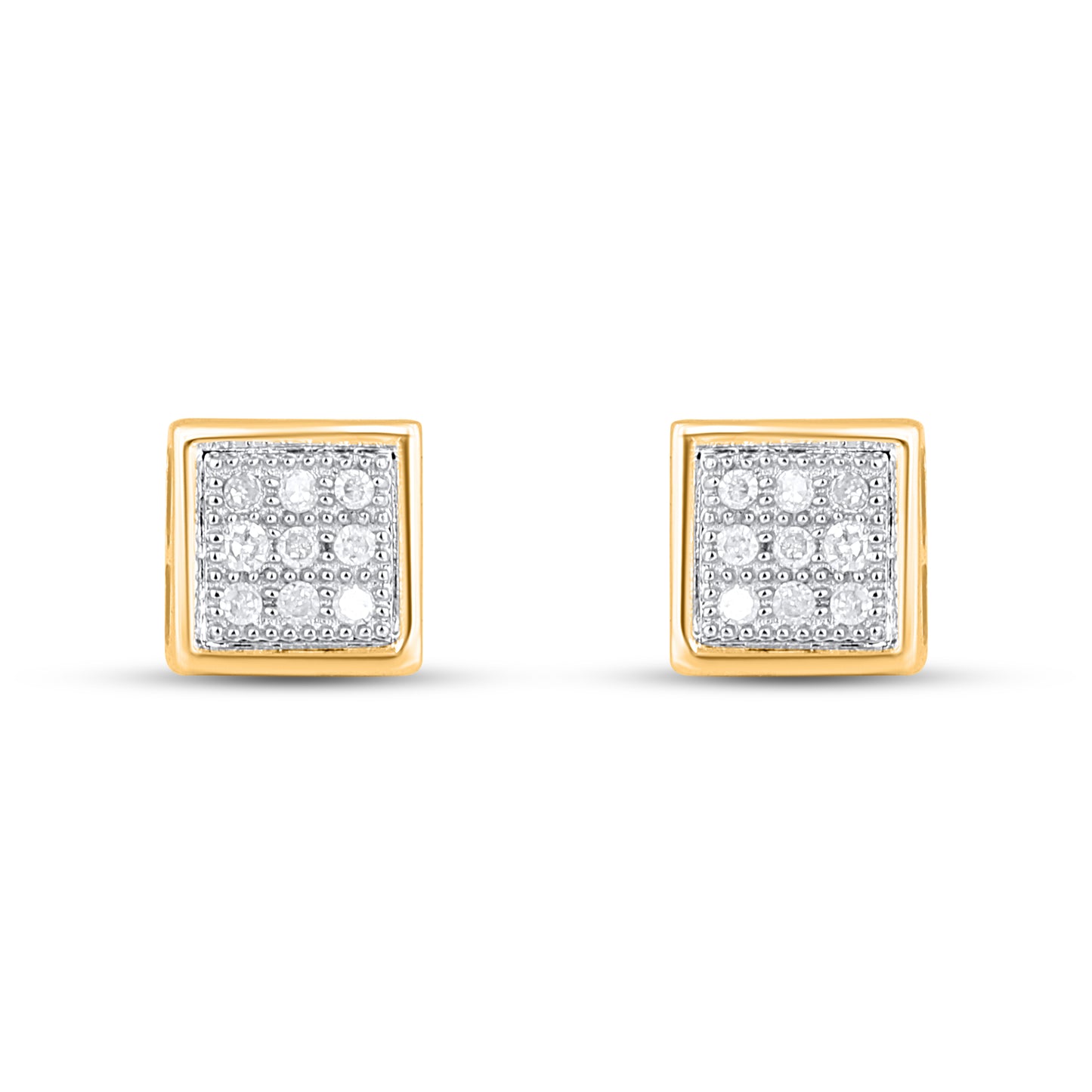 10K Yellow Gold 0.045 Cttw Diamond Earring