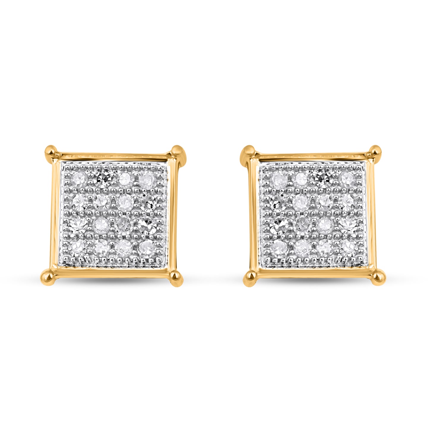 10K Yellow Gold 0.10 Cttw Diamond Earring