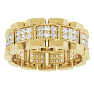14K Yellow Gold Round 1.5 Mm G-H Si1-Si2 1 Ctw Lab-Grown Diamond Band Size 10
