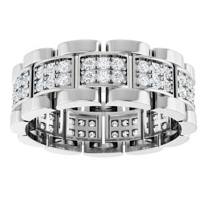 14K White Gold Round 1.5 Mm G-H Si1-Si2 1 Ctw Lab-Grown Diamond Band Size 10