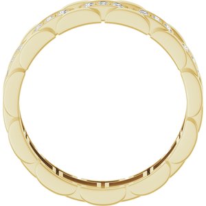 14K Yellow Gold Round 1.5 Mm G-H Si1-Si2 1 Ctw Lab-Grown Diamond Band Size 10