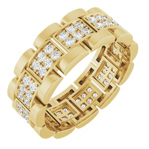 14K Yellow Gold Round 1.5 Mm G-H Si1-Si2 1 Ctw Lab-Grown Diamond Band Size 10