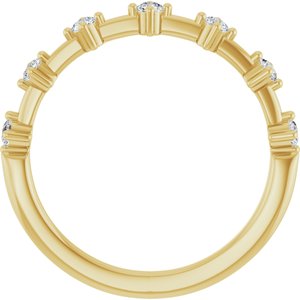 14K Yellow Gold Round 2.1 Mm Polished 1/4 Ctw Lab-Grown Diamond Anniversary Band Size 7