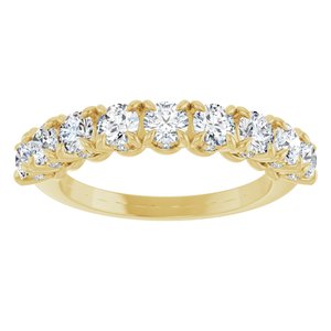 14K Yellow Gold Round 3.3 Mm 1 1/4 Ctw Lab-Grown Diamond Anniversary Band Size 7