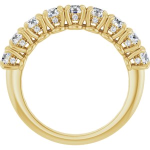 14K Yellow Gold Round 3.3 Mm 1 1/4 Ctw Lab-Grown Diamond Anniversary Band Size 7