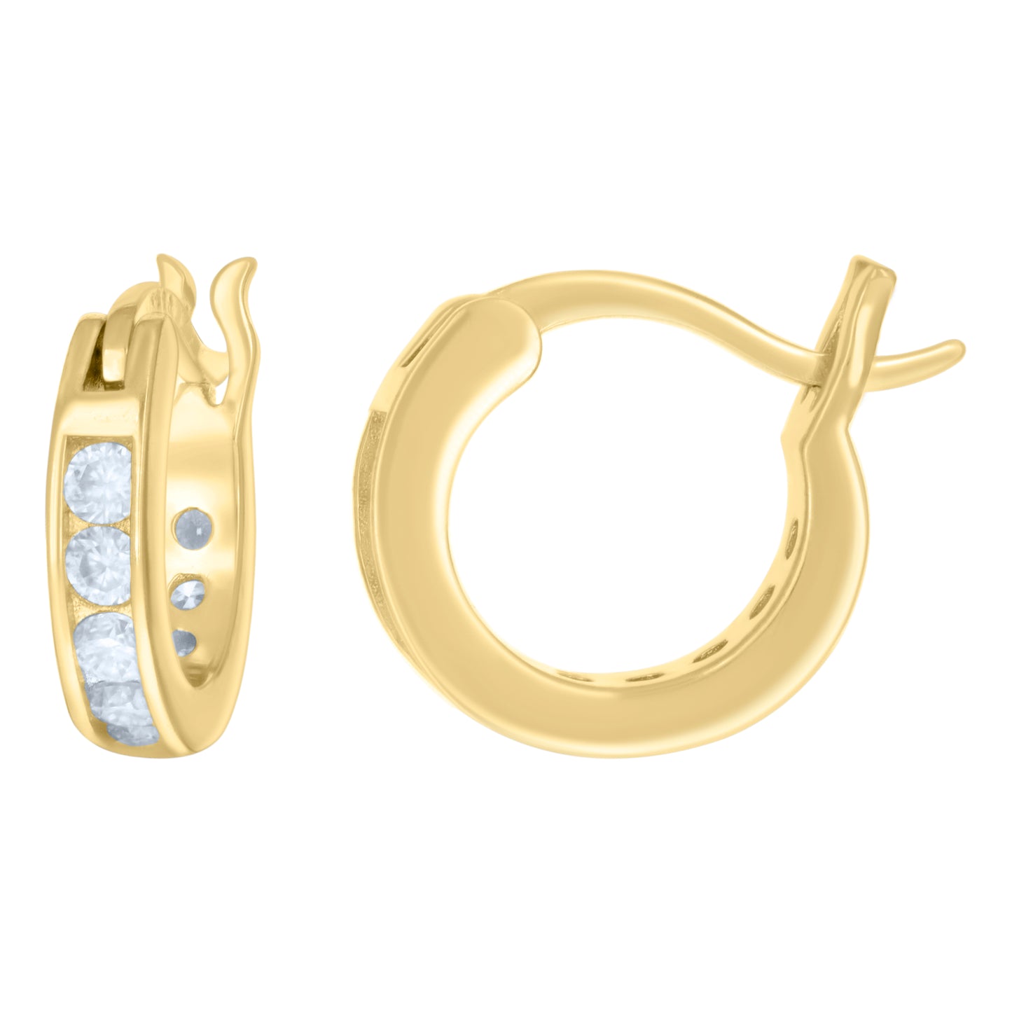 Sterling Silver Or Yellow-Tone Womens Moissanite Stone Hoop Earrings