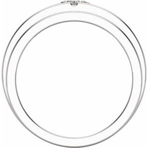 14K White Gold Square 4.2 X 4.2 Mm Polished 1/2 Ctw Lab-Grown Diamond Mens Band Size 10