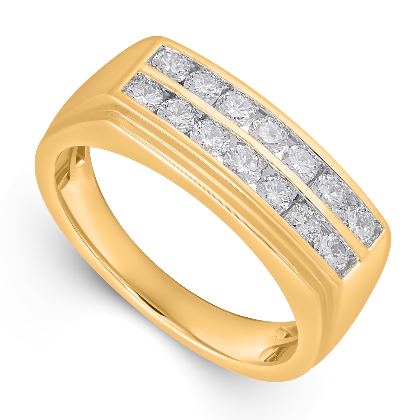 14K Yellow Gold 0.97-1.00 Cttw Lab Grown Diamond Mens Band
