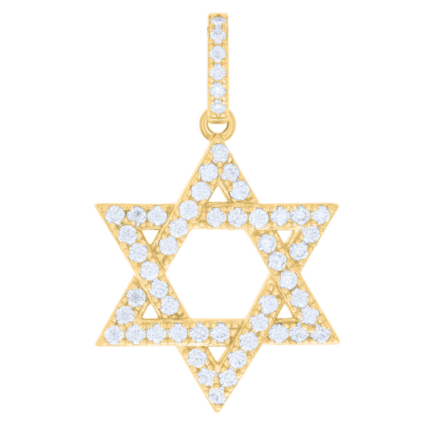 Sterling Silver Mens 1.39ct Moissanite Star Of David Symbol Religious Charm Pendant