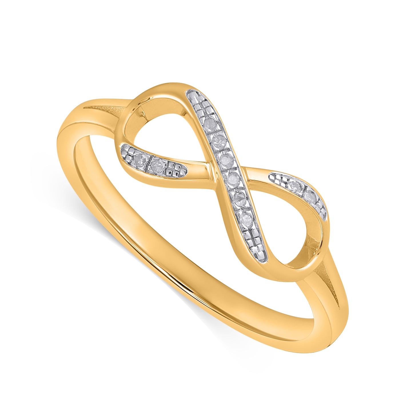925 Sterling Silver 0.05 Cttw Diamond Ladies Ring