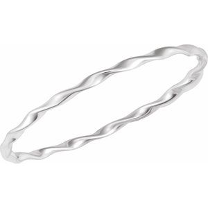 Sterling Silver 3.8 Mm 7 1/2 In Polished Twisted Bangle Bracelet
