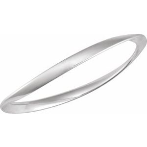 Sterling Silver 4 Mm 7 1/2 In Polished Wavy Bangle Bracelet