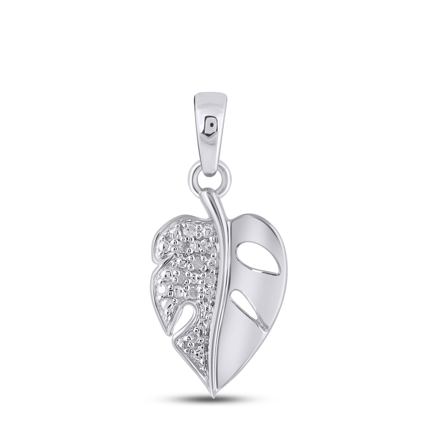 925 Sterling Silver 0.03 Cttw Diamond "Heart" Ladies Pendant