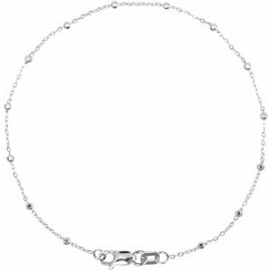 14K White Gold Cable Chain, Length: 7 In, Width: .85 Mm