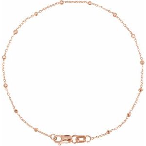 14K Rose Gold Cable Chain, Length: 7 In, Width: .85 Mm