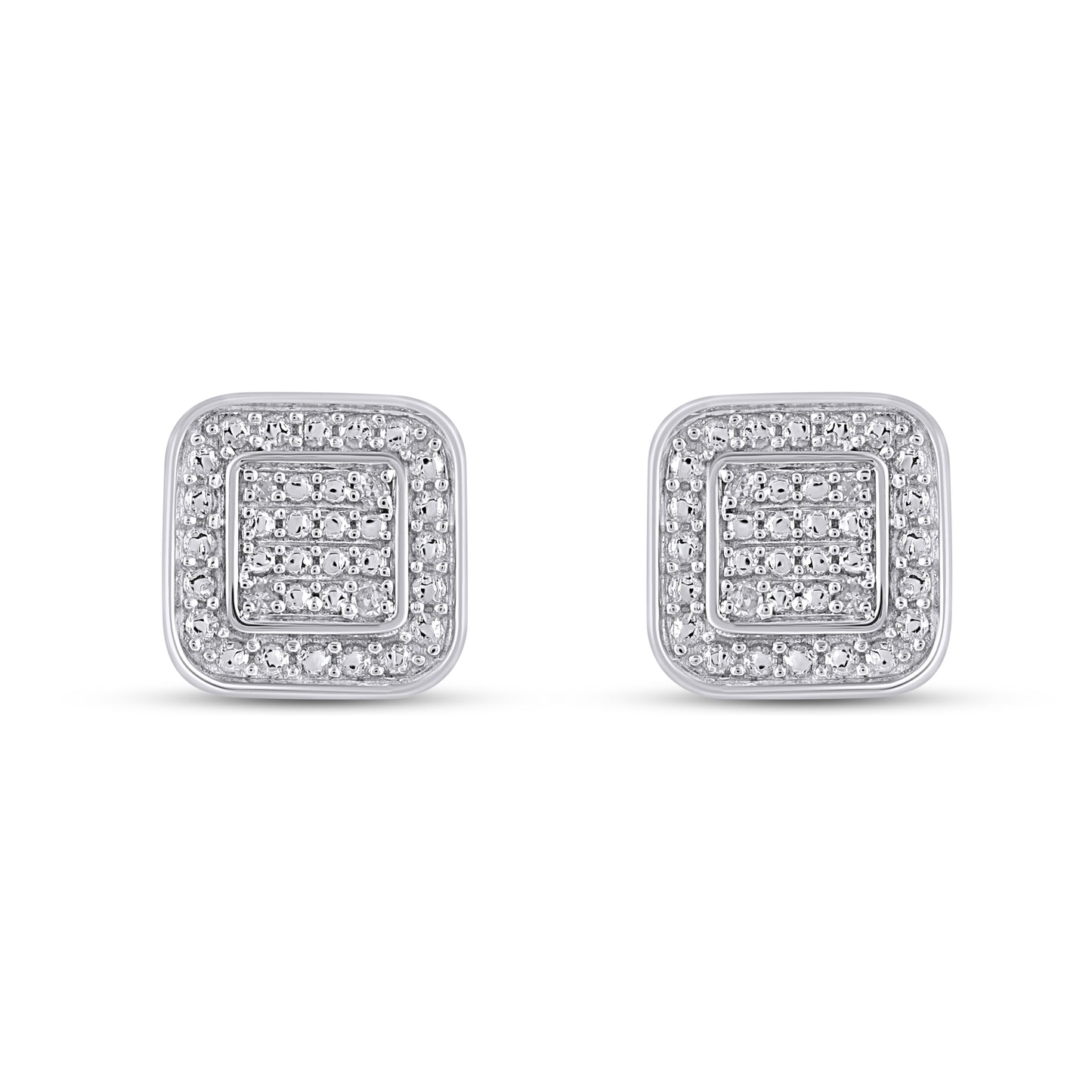 925 Sterling Silver 0.02 Cttw Diamond Earring