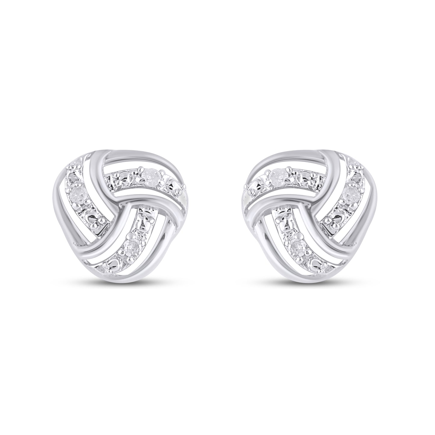 925 Sterling Silver 0.02 Cttw Diamond Earring