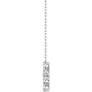 14K White Gold Round 2Mm G-H I1 1/4 Ctw Natural Diamond Sideways Cross Necklace, Length: 18 In
