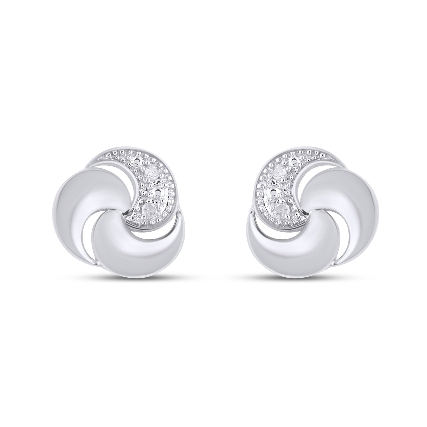925 Sterling Silver 0.02 Cttw Diamond Earring