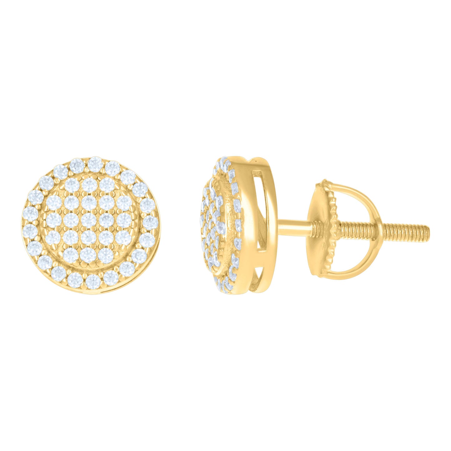 Sterling Silver Or Yellow-Tone Womens 0.42ct Moissanite Fashion Stud Earrings