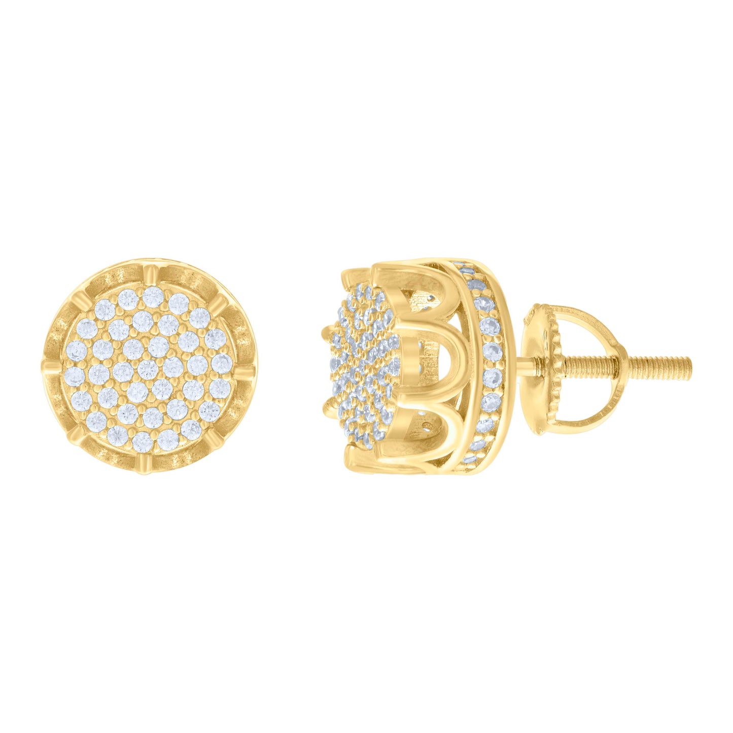 Sterling Silver Or Yellow-tone Womens Moissanite Fashion Stud Earrings