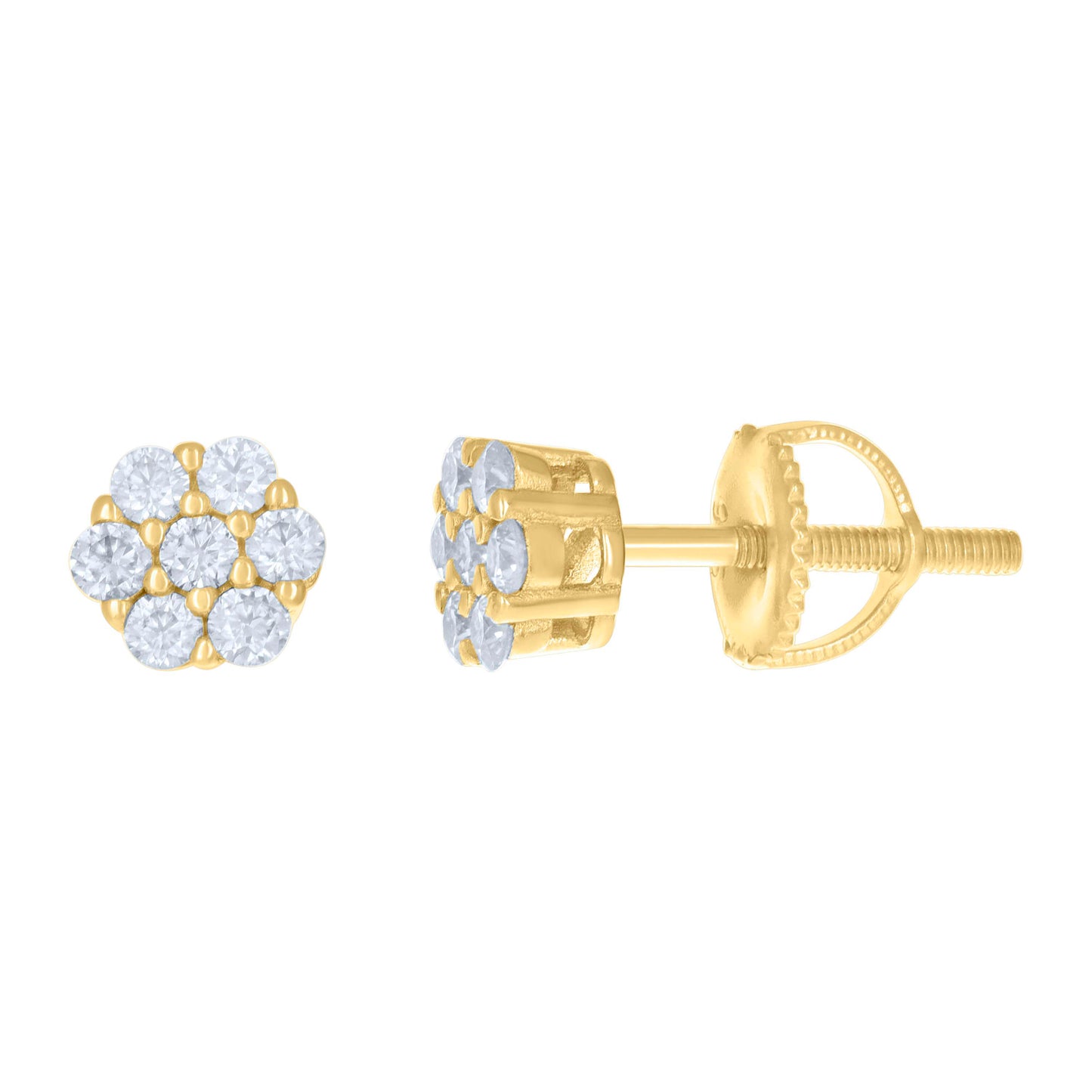 Sterling Silver Or Yellow-Tone Womens 0.31ct Moissanite Fashion Stud Earrings