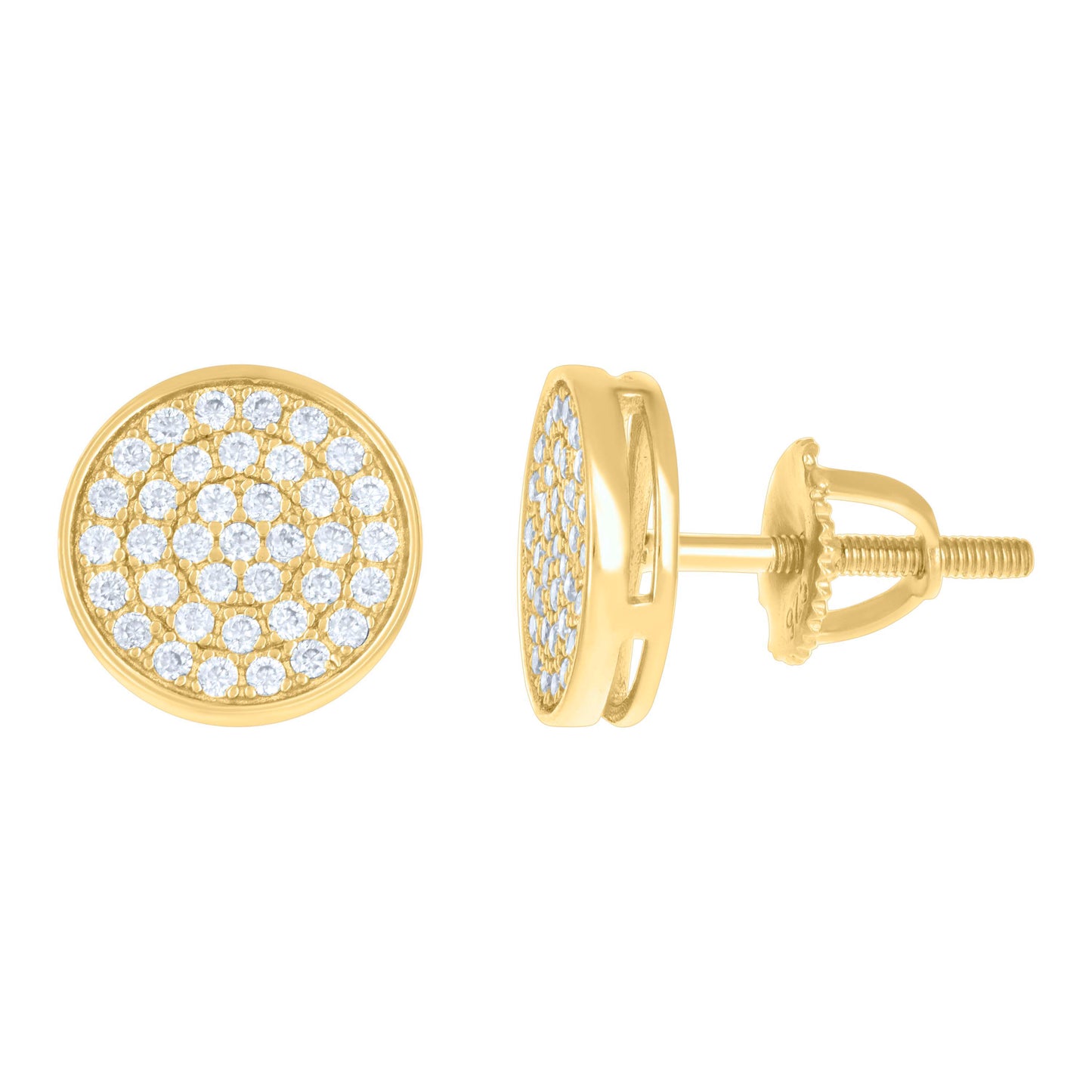 Sterling Silver Or Yellow-Tone Womens 0.64ct Moissanite Fashion Stud Earrings