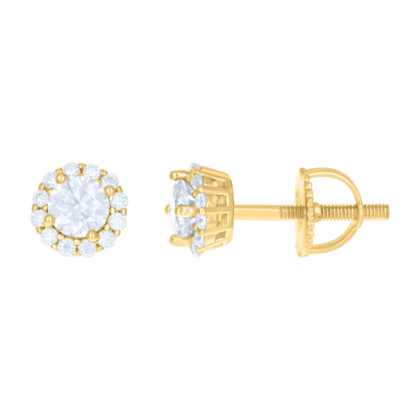 Sterling Silver Or Yellow-Tone Womens 1.37ct Moissanite Fashion Stud Earrings