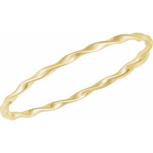 14K Yellow Gold 3.8 Mm 7 1/2 In Polished Twisted Bangle Bracelet