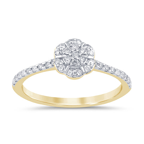 14K Yellow Gold 0.27 Cttw Diamond Ladies Ring
