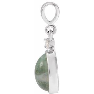 14K Yellow Or White Gold 8x6 mm .03 CT Natural Diamond Pendant