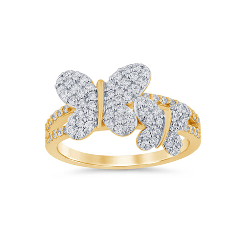 14K Yellow Gold 0.66 Cttw Diamond Ladies Ring