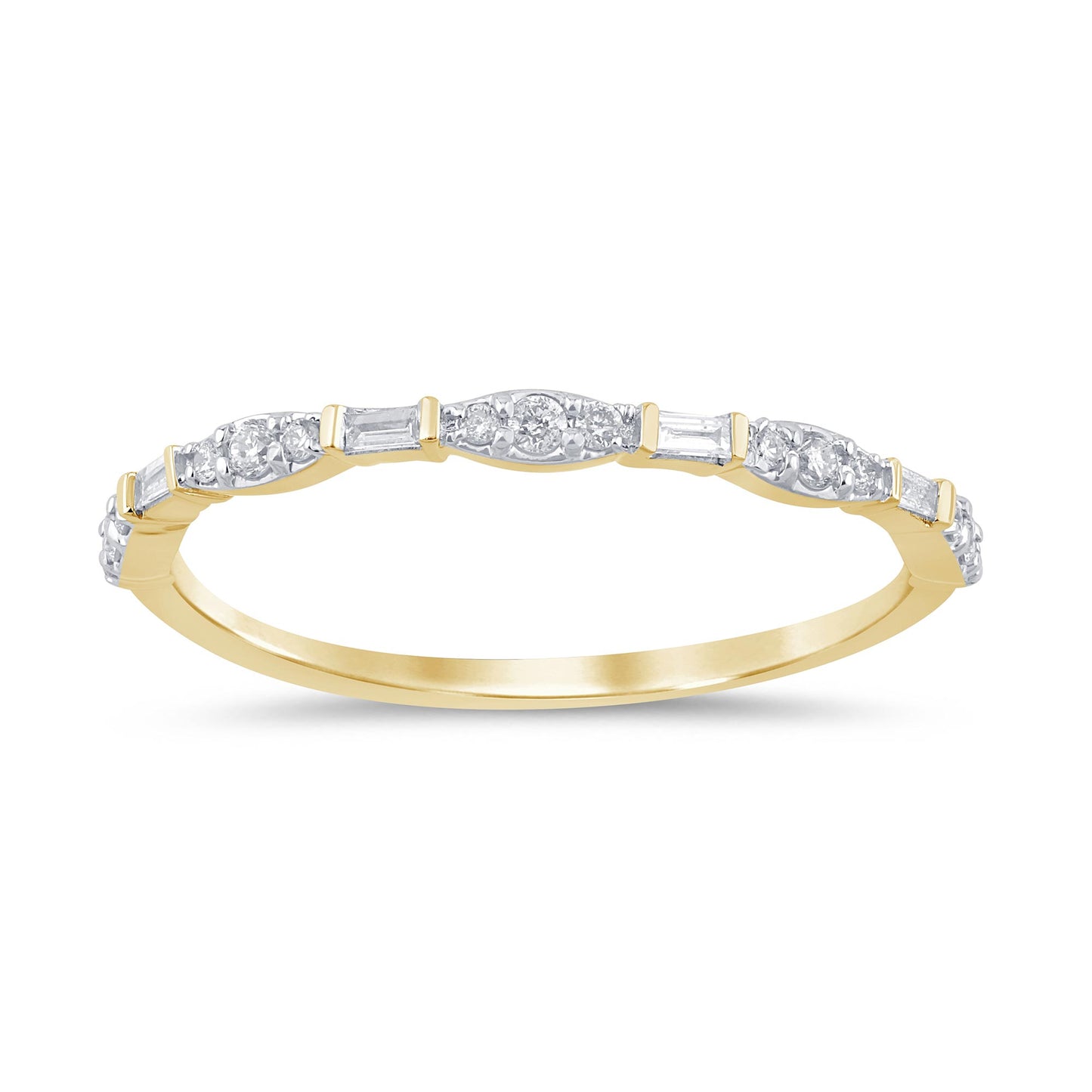 14K Yellow Gold 0.15 Cttw Diamond Ladies Band