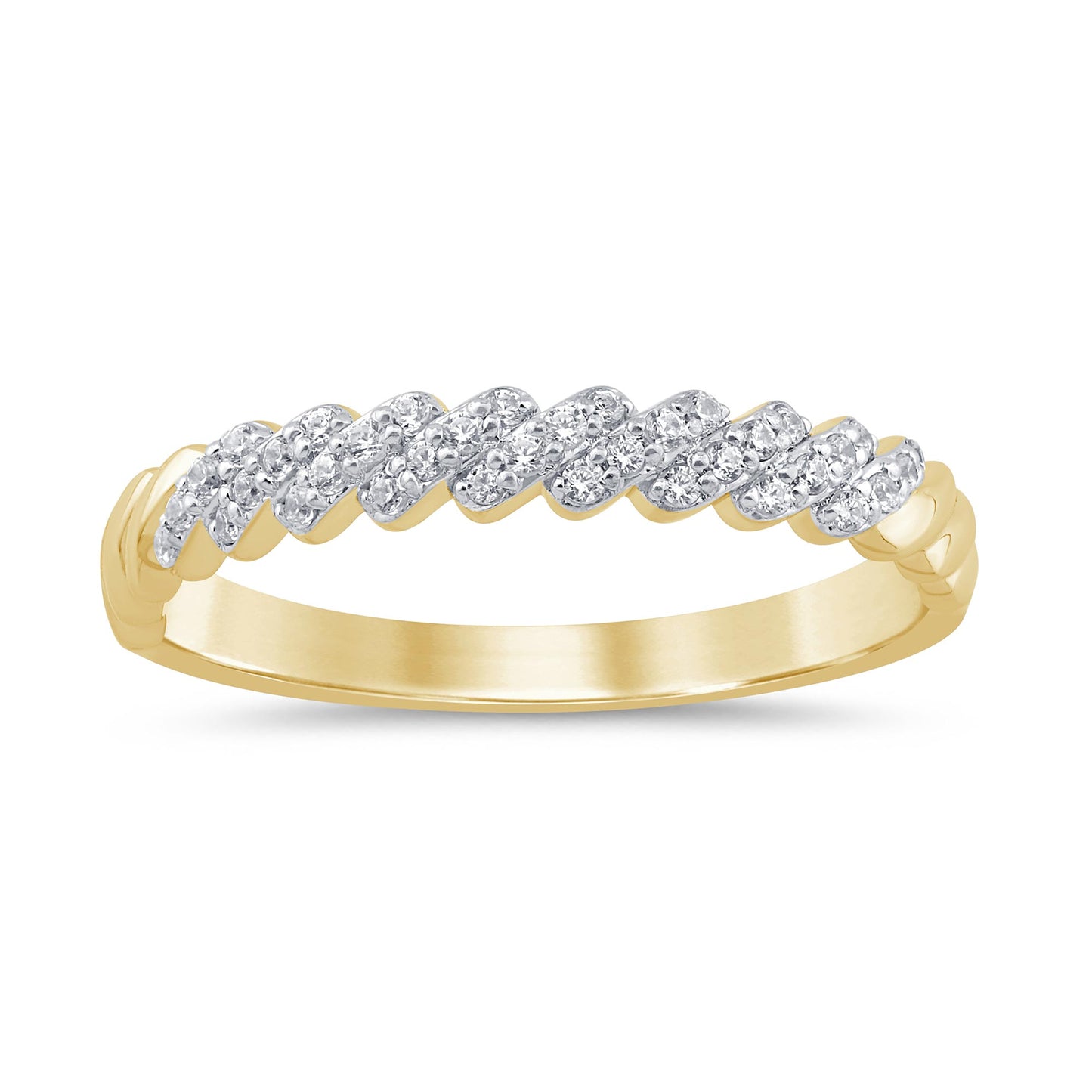 14K Yellow Gold 0.16 Cttw Diamond Ladies Band