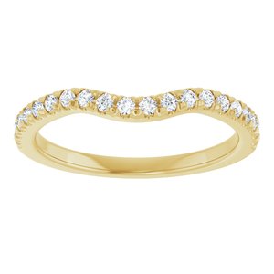 14K Yellow Gold Round 1.5 Mm Polished 1/4 Ctw Lab-Grown Diamond Contour Band Size 7