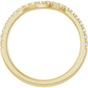 14K Yellow Gold Round 1.5 Mm Polished 1/4 Ctw Lab-Grown Diamond Contour Band Size 7