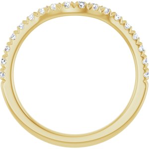 14K Yellow Gold Round 1.7 Mm Polished 1/3 Ctw Lab-Grown Diamond Contour Band Size 7
