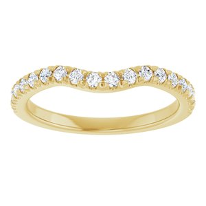 14K Yellow Gold Round 1.7 Mm Polished 1/3 Ctw Lab-Grown Diamond Contour Band Size 7