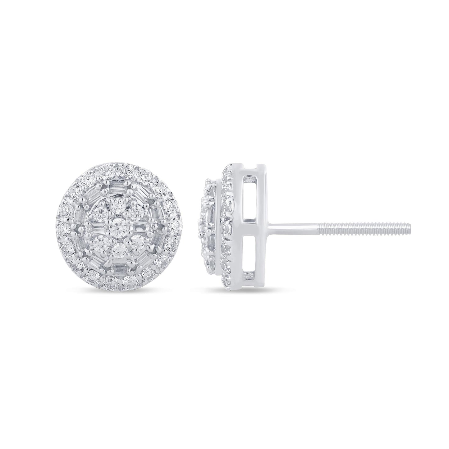 10K Yellow Or White Gold Diamond Baguette Earring