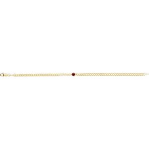 14K Yellow Gold Lab-Grown Ruby Round 4 Mm 8.97 X 5 Mm 7 In Polished Lab Grown Ruby Link Bracelet