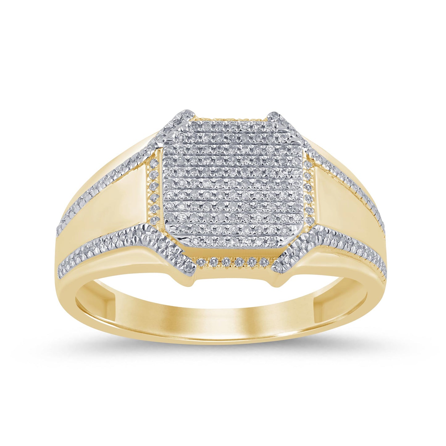 10K Two Tone Gold 0.28 Cttw Diamond Mens Ring