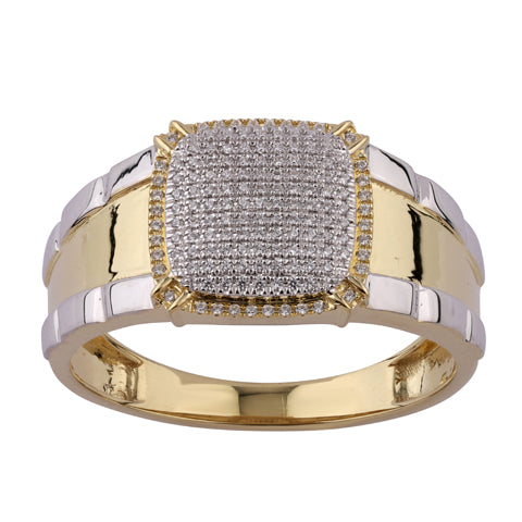 10K Two Tone Gold 0.19 Cttw Diamond Mens Ring