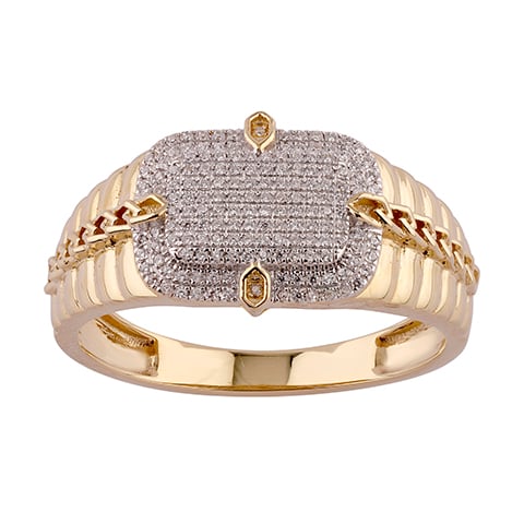 10K Yellow Gold 0.21 Cttw Diamond Mens Ring