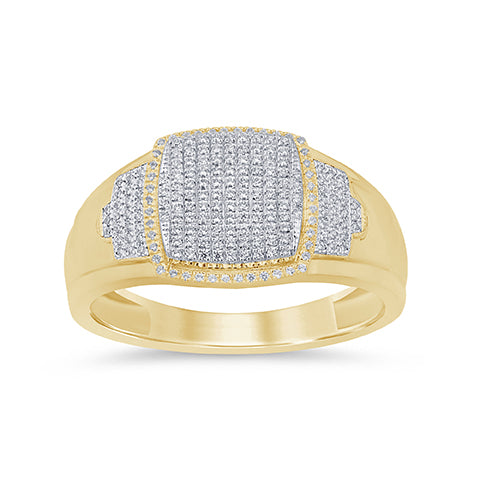 10K Yellow Gold 0.26 Cttw Diamond Mens Ring