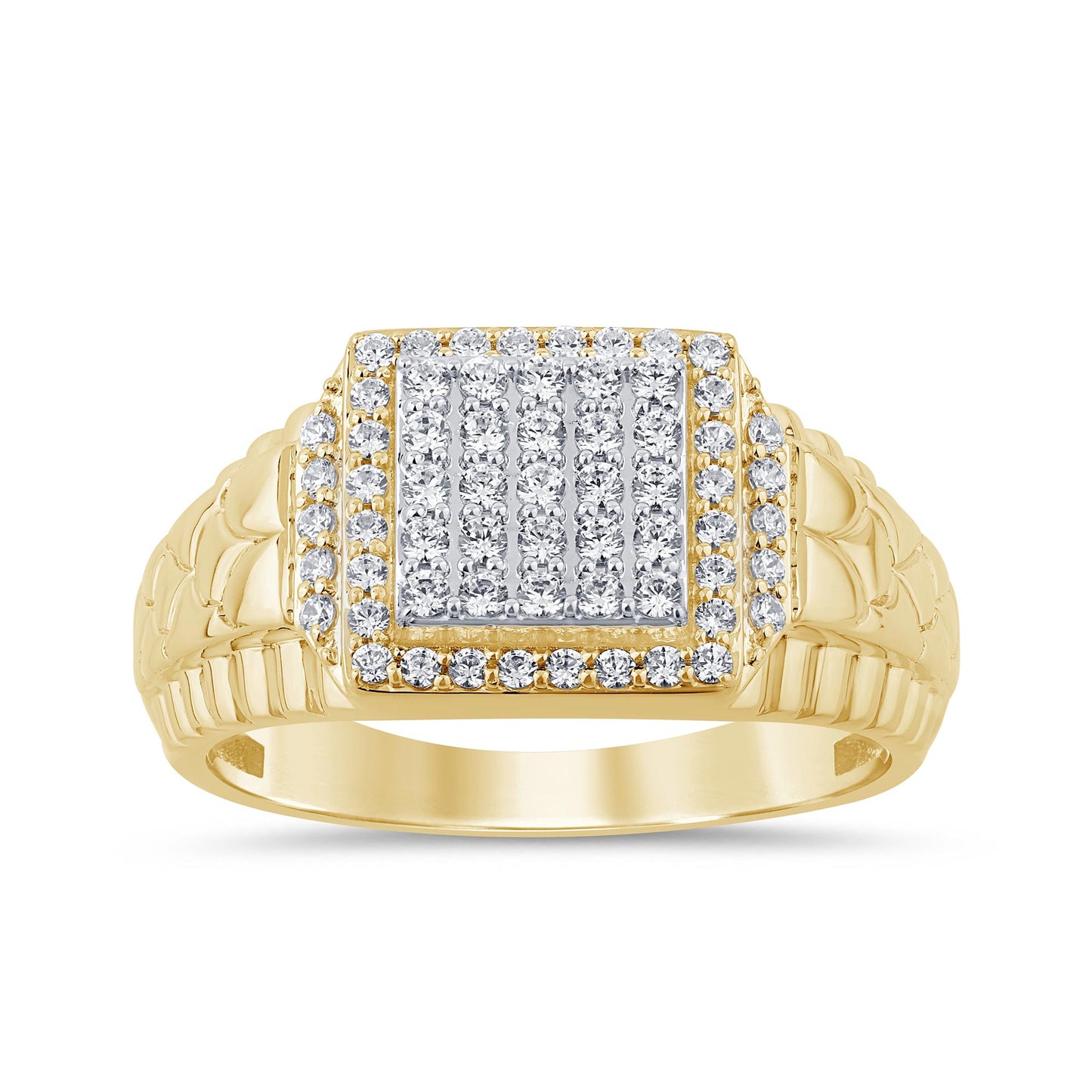 10K Yellow Gold 0.60 Cttw Diamond Mens Ring